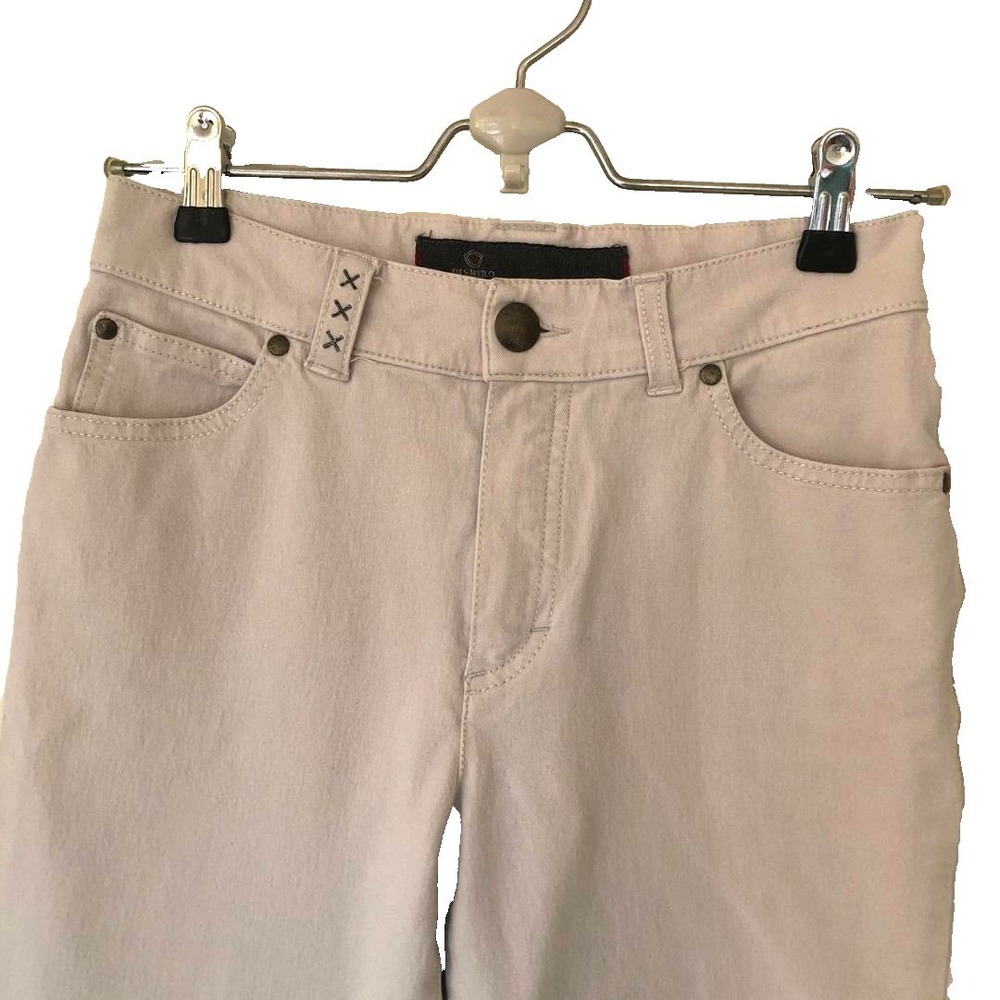 Dismero Womens Vermoda Spa Jeans 28 Italy 27 x 29.5 Tan Mid Rise‎ Stretch Casual